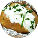 Ofenkartoffel Backkartoffel mit Kräuter Creme Fraiche